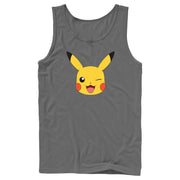 Men's Pokemon Pikachu Wink Face  Adult Tank Top