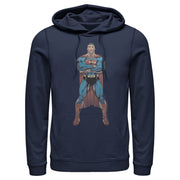 Men's Superman Bold Hero Pose  Adult Pull Over Hoodie