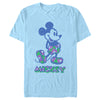 Men's Mickey & Friends Floral Filled Sketch  Adult T-Shirt