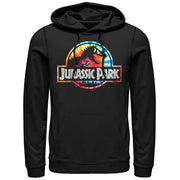 Men's Jurassic Park Groovy Tie-Dye Logo  Adult Pull Over Hoodie