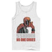 Men's Marvel Deadpool No One Cares  Adult Tank Top