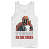 Men's Marvel Deadpool No One Cares  Adult Tank Top