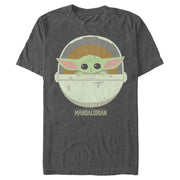 Men's Star Wars: The Mandalorian The Child Cartoon Art Bassinet  Adult T-Shirt