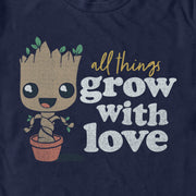 Men's Guardians of the Galaxy Groot All Things Grow with Love  Adult T-Shirt