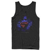 Men's Superman Hero Graffiti Neon Print  Adult Tank Top