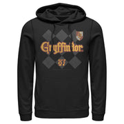 Men's Harry Potter Gryffindor Argyle Print  Adult Pull Over Hoodie