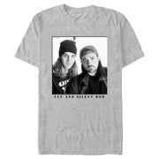 Men's Jay and Silent Bob Black and White Portrait  Adult T-Shirt