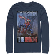 Men's Marvel Spider-Man 'Tis The Season To Be Amazing  Adult Long Sleeve Shirt