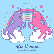 Men's Afro Unicorn Double Rainbow  Adult T-Shirt