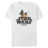 Men's Star Wars: The Mandalorian The Child and Bounty Hunter Silhouette Sunset  Adult T-Shirt