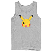 Men's Pokemon Pikachu Wink Face  Adult Tank Top