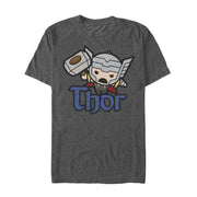 Men's Marvel Cartoon Kawaii Thor  Adult T-Shirt