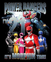 Men's Power Rangers Birthday 21 Morphin Time  Adult T-Shirt