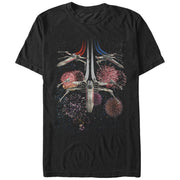 Men's Star Wars Fourth of July  X-Wing Fireworks  Adult T-Shirt