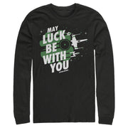 Men's Star Wars St. Patrick's Day May Luck Be With You Clover  Adult Long Sleeve Shirt