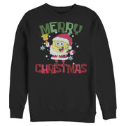 Men's SpongeBob SquarePants Christmas Santa Beard  Adult Sweatshirt