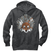 Men's Lost Gods Fox Feather Headdress  Adult Pull Over Hoodie