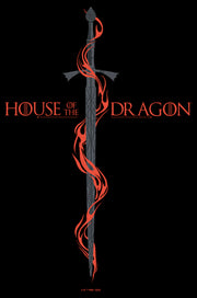 Men's Game of Thrones: House of the Dragon Red Sword Logo  Adult T-Shirt