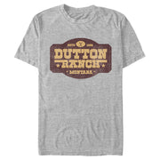 Men's Yellowstone Distressed Dutton Ranch Montana Est 1886 Logo  Adult T-Shirt