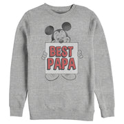 Men's Mickey & Friends Father's Day Best Papa Sign  Adult Sweatshirt