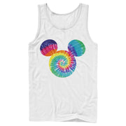 Men's Mickey & Friends Rainbow Tie-Dye Mickey Mouse Logo  Adult Tank Top