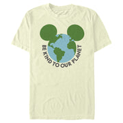 Men's Mickey & Friends Be Kind to Our Planet Mickey Mouse Logo  Adult T-Shirt