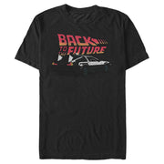 Men's Back to the Future DeLorean Cartoon  Adult T-Shirt