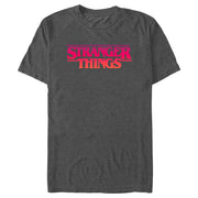 Men's Stranger Things Pink Logo  Adult T-Shirt