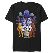 Men's Star Wars Character Collage Sidewalk Art  Adult T-Shirt