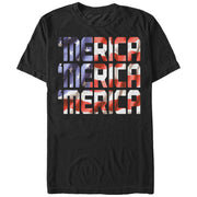 Men's Lost Gods Fourth of July  Merica Flag  Adult T-Shirt