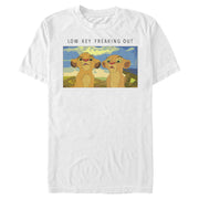 Men's Lion King Low Key Freaking Out Buds  Adult T-Shirt