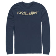 Men's Stranger Things Scoops Ahoy Nautical Logo  Adult Long Sleeve Shirt