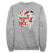 Men's Betty Boop Christmas Naughty or Nice Betty  Adult Sweatshirt