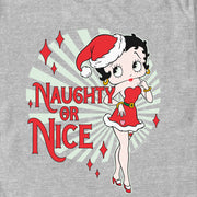 Men's Betty Boop Christmas Naughty or Nice Betty  Adult T-Shirt