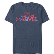 Men's Marvel Captain Marvel Logo Tie-Dye Print  Adult T-Shirt