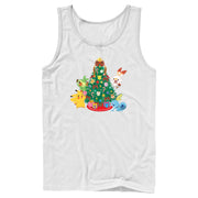 Men's Pokemon Christmas Tree Friends  Adult Tank Top