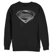 Men's Zack Snyder Justice League Superman Silver Logo  Adult Sweatshirt