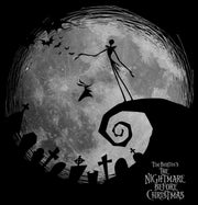 Men's The Nightmare Before Christmas Black and White Moon Scene  Adult T-Shirt