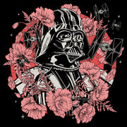 Men's Star Wars Floral Darth Vader With Tie Fighters  Adult T-Shirt