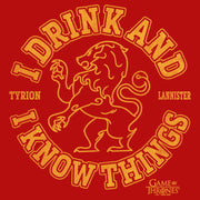 Men's Game of Thrones I Drink and I Know Things College Logo  Adult Tank Top