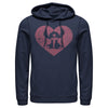 Men's Lilo & Stitch Heart Silhouette  Adult Pull Over Hoodie