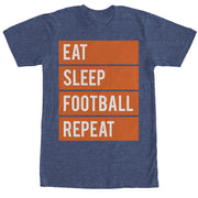 Men's CHIN UP Eat Sleep Football Repeat  Adult T-Shirt