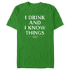 Men's Game of Thrones St. Patrick's Day I Drink and I Know Things  Adult T-Shirt