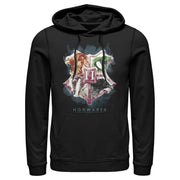 Men's Harry Potter Hogwarts Watercolor Symbols  Adult Pull Over Hoodie