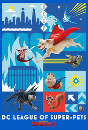 Men's DC League of Super-Pets Battle Ready Poster  Adult T-Shirt