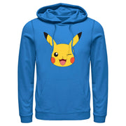 Men's Pokemon Pikachu Wink Face  Adult Pull Over Hoodie