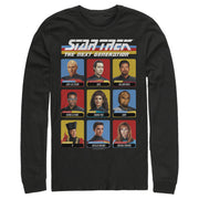 Men's Star Trek: The Next Generation Starfleet Crew Portraits Playing Cards Frame  Adult Long Sleeve Shirt