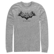 Men's Batman Gotham Skyline Bat Shape  Adult Long Sleeve Shirt