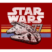 Men's Star Wars Millennium Falcon 77' Vintage Stripes  Adult T-Shirt