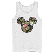 Men's Mickey & Friends Floral Face  Adult Tank Top